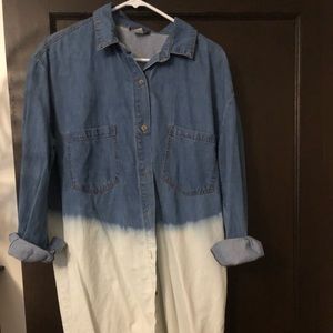 Ombré denim button down dress